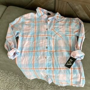 Art Class Blue and Orange Button Down Shirt